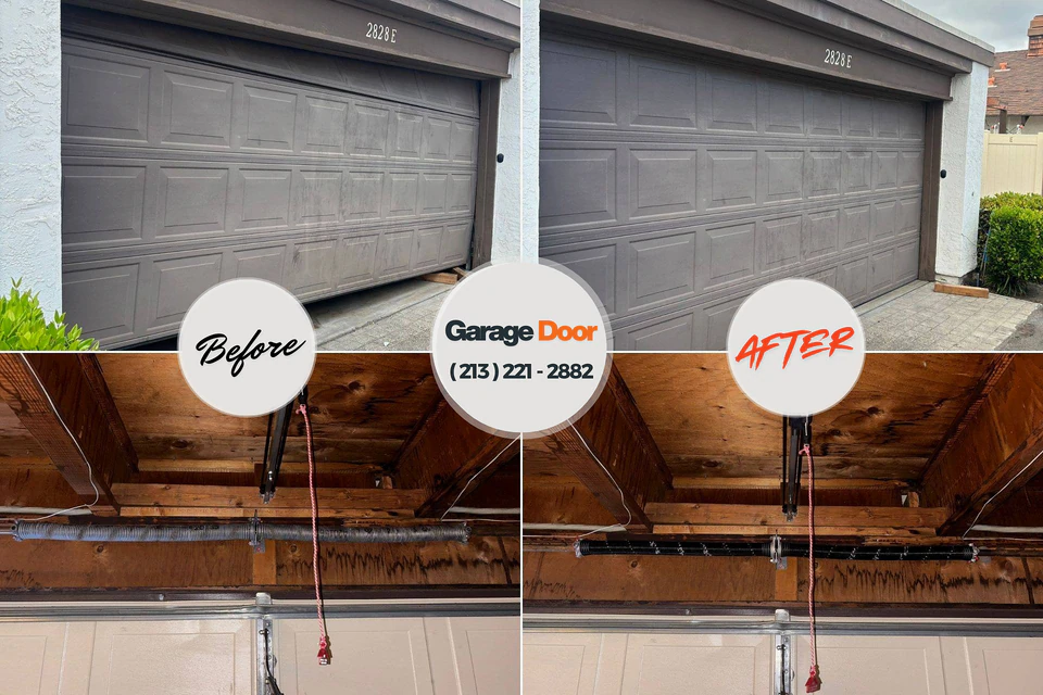 Before and after: garage door repair Tonka Bay, MN